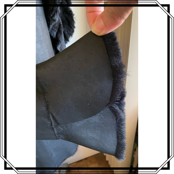 Super Thin Sheared Rabbit Coat w Ruffle Collar - Picture 3 of 10